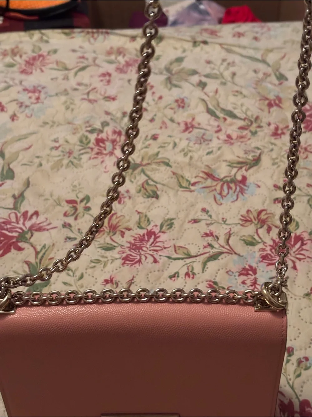 Furla Pink Leather Crossbody Bag with silver Chain - Picture 9 of 16